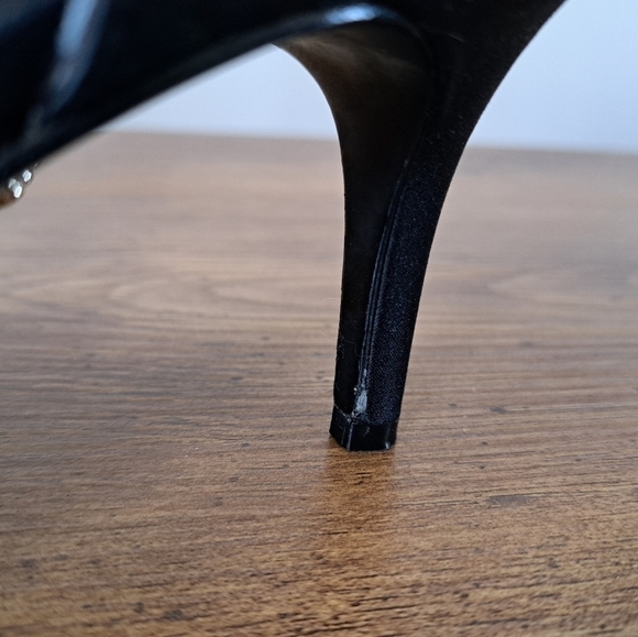 Nina Black Heels with Embellished Straps - Picture 9 of 12